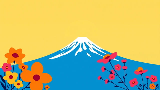 Mount Fuji And Flowers David Hockney