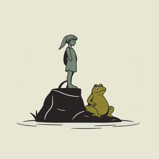 Zelda Statue Grenouille Lac Plumage