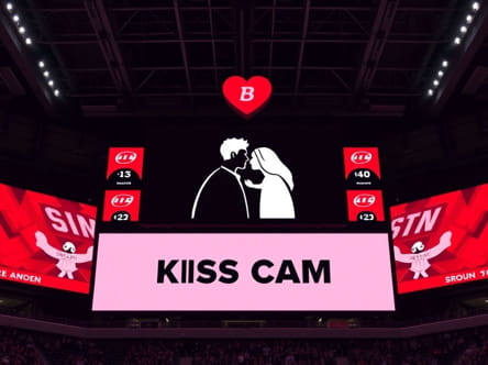 Jumbotron Kiss Cam On Scoreboard