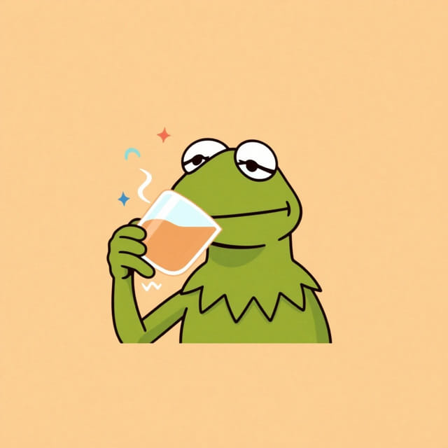 Kermit Sipping Tea Gif