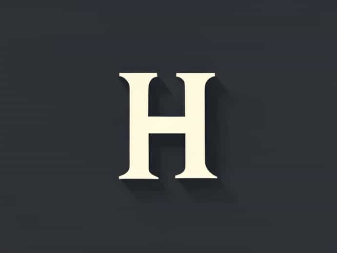 H Stylish Letter Text