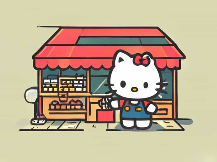 Hello Kitty Robbing A Store