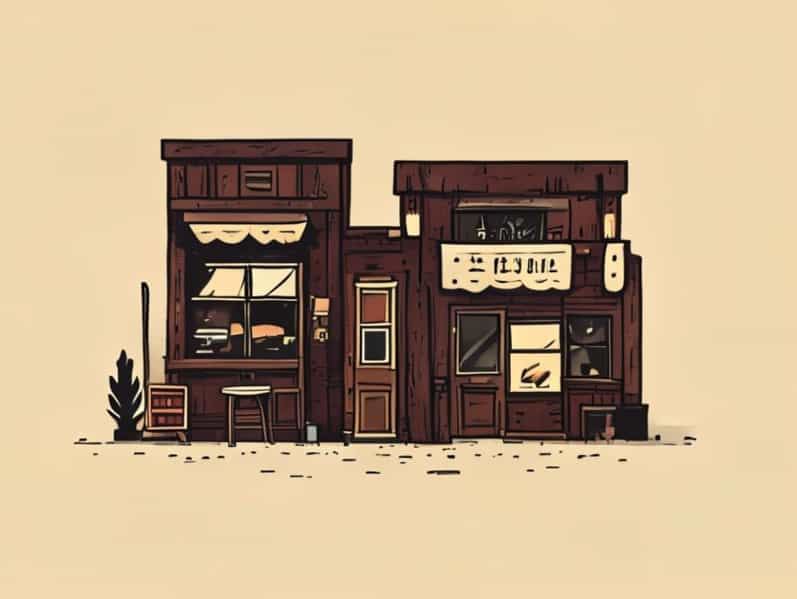 Left A Saloon Say Alongside Another