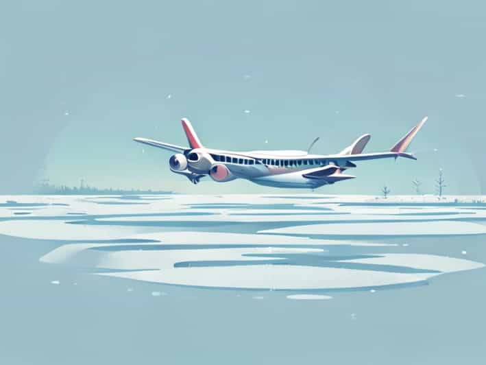 Russian Plane Lands On Frozen River